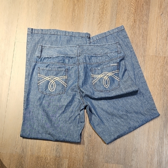 Michael Kors Chambray Wide Leg Jeans in Indigo Blue, Sz 16 - Picture 4 of 5